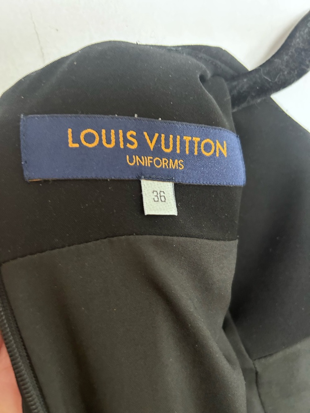 Louis Vuitton Uniforms Black Structured Peplum Dress Gold Button EU 36 US 4 - Picture 4 of 7